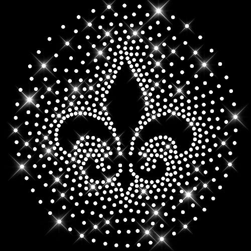 Glitzerdeals Bügelbilder Karneval Strass funkelnde französische Lilie Umriss leer Umriss Aufbügler für Textilien Lilie Bügelmotiv französische Lilie Fasching Patch zum Aufbügeln Lilie Heraldik