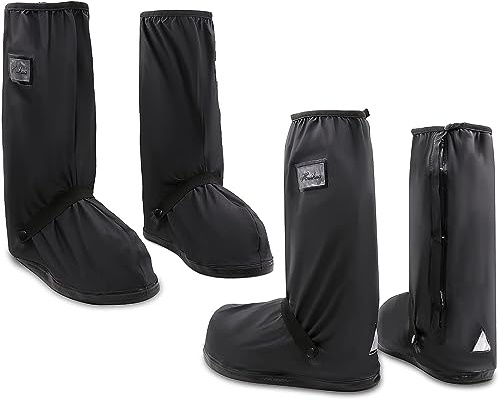 Bibykivn Överdragsskor i silikon, vattentäta, halkfria, återanvändbara, för regn, snödagar, ökenstrand, leriga gator (XL 43–45)