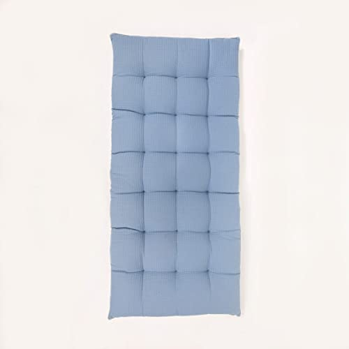 WOODFORKIDS Kissen für Kletterbogen ca.95x40cm ca. 10 cm hoch | Bodenkissen Kinder | Sitzkissen Kinderzimmer | 100 % natürliche Baumwolle OEKO-TEX-zertifiziert | Made in EU (Jeans, M (95x40cm))