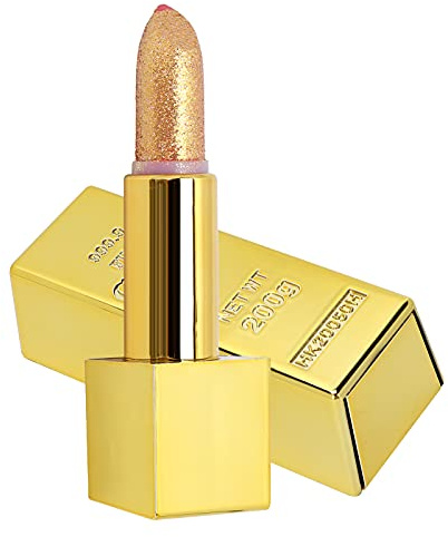 Glitzer-Lippenstift Gold Metallischer Glanz Langanhaltend Feuchtigkeitsspendend Mit Funkel-Effekt Elegantes Stab-Design