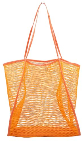 REYOK Bolsa Playa de Malla,Bolso de Asas de Arena de la Playa Bolsa de Almacenamiento Bag de Malla Bag de Juguetes Bolsas de Mano para Conchas Las Toallas De Playa Ropa De La Bola (H)