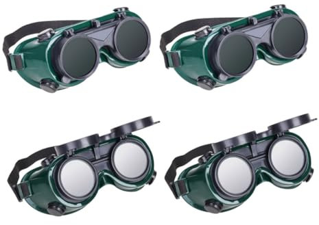 WHAMVOX 4stücke Schweißbrille Flip-up Schutzbrille Schweißer Augenschutz Brille Schweißen Brillen Industrie-schutzbrille Mit Abdeckung Für Schweißen Schneiden Und Schleifen