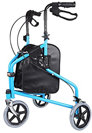 Andador rodante ligero y plegable de 3 ruedas, plegable, resistente, para personas mayores, hombres, mujeres, uso en interiores y exteriores