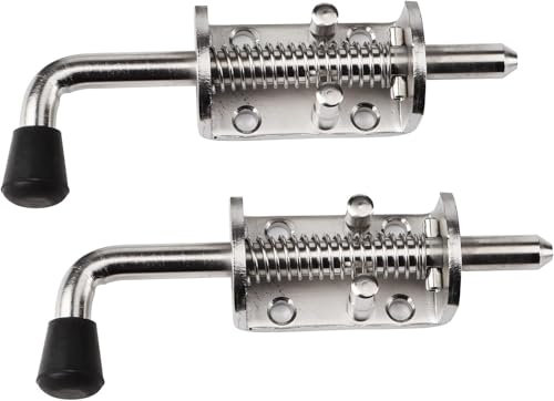 Heavy Duty Stainless Steel Spring Loaded Latch Faster Locking Bolt Lock for Door Shed Gate Tailgate Trailer Garage 2 Pcs