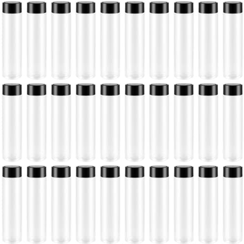 KEILEOHO 30 botellas de plástico para zumo de 350 ml, botellas de plástico con decoración, botellas de zumo vacías para agua, leche, bebidas caseras, 197 x 50 mm