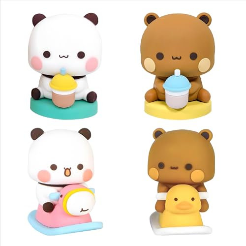 LUHOCIY 4 Stück Bubu Dudu, Bubu Dudu Figur, Dudu Bubu Dekoration, Kann Als Kleine Verzierung für Den Schreibtisch, Das Büro, Das Auto Oder Das Haus Verwendet Werden