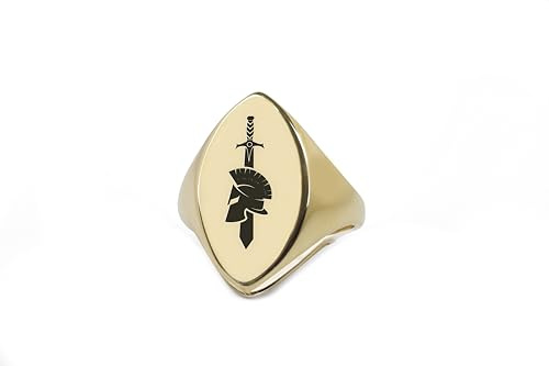 Gravierte Gladiator Siegelring - Benutzerdefinierte Gladiator Ring -Römischen Ring - Unisex-Ring - Marquise Ring