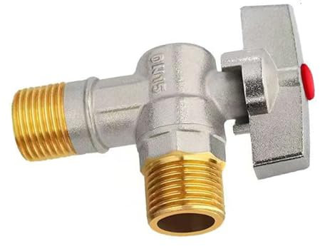 GMBYLBY Warm/Kaltwasser Absperrventile Messing G1/2-Drehwinkel Absperrventile Push to Anschluss Messing Sanitärarmatur Für Badezimmer