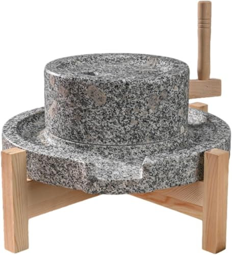 NXSLONE Mulino a Pietra，Mulino per Cereali Mulino for Pasta di soia con smerigliatrice Manuale for Bacche di Grano, Pietra Blu Naturale lucidata a Mano, Facile da Pulire