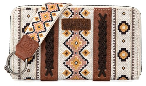 Wrangler Geldbörse für Damen, Western-Azteken-Clutch, Handgelenktasche mit Kreditkartenfach