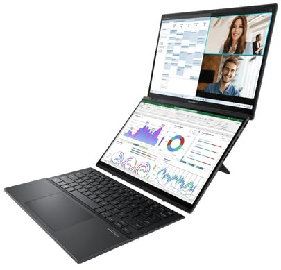 ASUS ZENBOOK PRO DUO OLED UX8406CA 14 OLED 2880X1800, DUAL SCREEN TOUCH, INTEL CORE ULTRA 9 285H, 32 GB DDR5, SSD 2 TB NVME, WINDOWS 11, WIFI 7, WEBCAM IR, ALIMENTATORE INCLUSO
