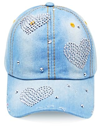 Glamexx24 Topstyle Jeans Cap im Vintage Style mit Stern und Strasssteinen Baseball