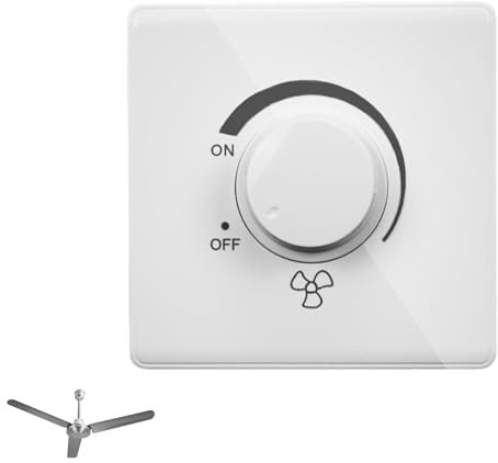 Dimmer di luce,86 Tipo 220V 10A Bianco Interruttore A Parete per Ventilatore Da Soffitto Controller Di Velocità Continua Velocità Intensità Con Arresto Ventole A Dimmerazione Interruttori