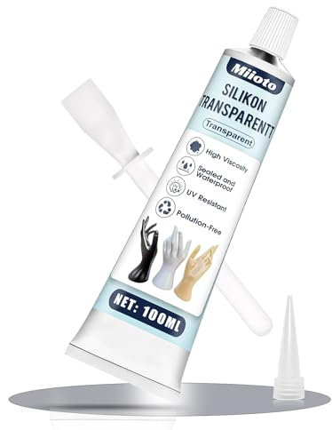 Miioto 100ml Acrylkleber, Plastik Kleber, Sekundenkleber Kunststoff, Kunststoffkleber Extra Stark, Glaskleber Transparent Stark Wasserfest, für Alle Glas, Basteln, Schmuck (Verbesserte Version) (B)
