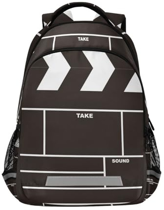 Yopersonalizes Mochila para niños y niñas, tablilla de película negra, mochilas escolares para primaria, escuela secundaria, mochila para adolescentes