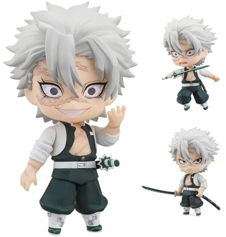 Starida Shinazugawa Sanemi - Figura de anime, 10 cm, PVC, cabeza intercambiable, figura de acción de personaje movible, modelo para decoración del hogar, regalos