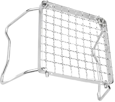 Veemoon Tragbarer Campinggrill aus Edelstahl mit Klappbaren Beinen Kleiner Grillrost für Outdoor Wandern und Picknick Stabiler Feuergrill mit Ofengestell Multifunktionales Kochgerät