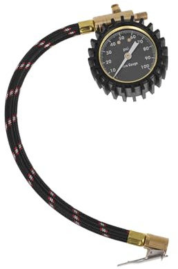 A ABSOPRO 1 Pc Misuratore di Pressione Universale per Pneumatici 0-100 PSI 2.56Pollici con Manicotto per Ruote Misuratore di Pressione per Moto SUV