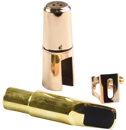 Kalokairi Bocchino per sassofono contralto, in metallo dorato, in ottone, compatibile con parti di sax di dimensioni alte, accessorio professionale per strumenti a fiato