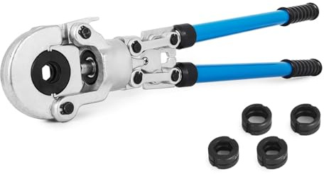 Outils De Sertissage Tuyaux En Acier PEX Avec Matrices Type TH/U/V Tube Multicouche Cuivre Pince À Sertir Plomberie Kit Composite Performances Puissantes(V12-28 5Dies)