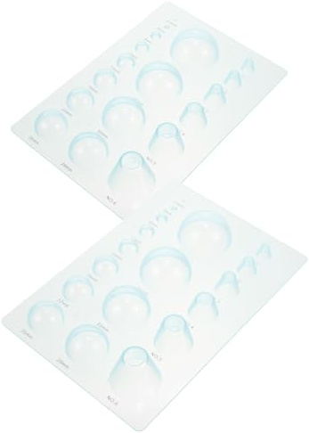 HOODANCOS Molde para Quilling de Papel 3d Escala, Plantilla de Filigrana en Media Esfera, 2 Piezas, Herramienta de Plástico Transparente Azul para Manualidades de Papel y DIY Creativos