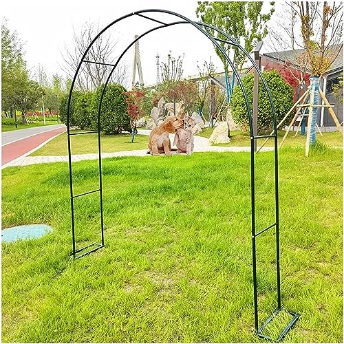Arche de Jardin en Métal Noir Solide pour Plantes Grimpantes Anti-Déformation Treillis Résistant aux Intempéries pour Jardin Patio Décoration Mariage,240×220×40cm