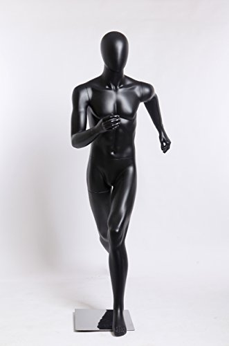 Eurohandisplay Abstrakte laufend PM-O-8 schwarz matt Mann Frau sportlich schick Mode Schaufensterpuppe (PM-O-8 Mann)