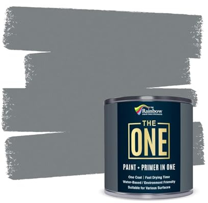 THE ONE All-In-One Paint & Primer - Grey Gloss, 2.5 L | Multi-Surface 1 Coat Formula | Easy Indoor & Outdoor Decorating for Home & Garden Walls, Floors & Furniture | Durable, Water-Based & Low VOC