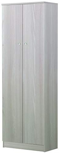 Sarmog Armadio 2 ante, armadio camera da letto, armadio salvaspazio, 3 ripiani regolabili e 1 fisso, Made in Italy, Kit H183 L62 P34 Cm