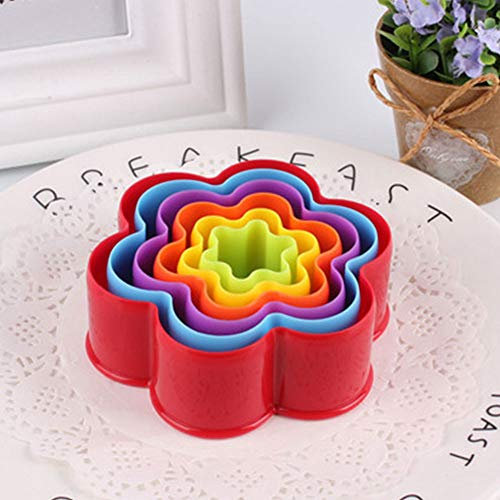 Lot de 6 emporte-pièces en forme de donut, plusieurs tailles de moules à gâteau en plastique pour pâte, pâtisserie, biscuits, muffins (multicolore, prune)
