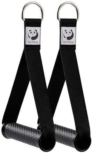 Slim Panda Kabelzug Griffe, Fitness Griffe für Widerstandsbänder | 14,5 cm Einhandgriff mit bis zu 260 kg Belastbarkeit für Seilzug und Krafttraining