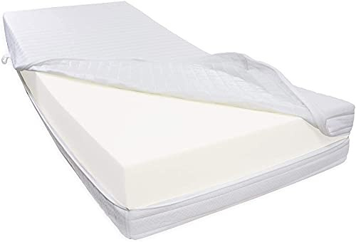 Dibapur® RH5 - Materasso in schiuma fredda (RG40), resistente, fino a circa 180 kg, doppio rivestimento, altezza totale circa 25 cm (180 x 190 cm)