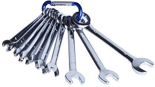 Larcele 10 Pcs Small Wrench Set 4mm-11mm Combination Open and Box End Wrench Spanner Set Metric MNBS-01