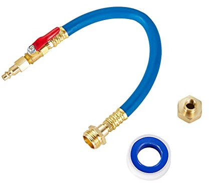 RV Winterizing Kit Sprinkler Blowout Adapter with Shut Off Valve,Air compressor Quick-Connect plug Male & Female Water Blow Out Fitting Adapter for Winterize Sprinkler Systems, Camper,Motorhome