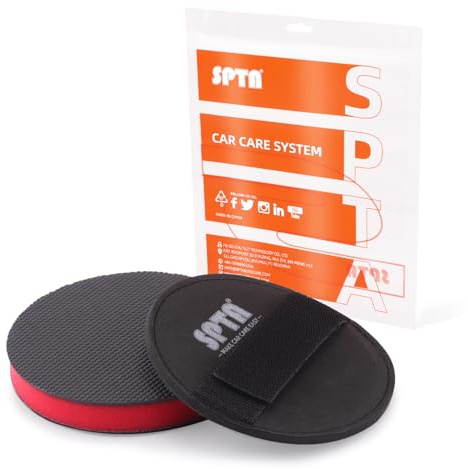 Clay Bar Pad, 5 Inch Mid Grade,1Pc Handle Grip Pad and 1 Pc Clay Bar Applicator, Synthetic for DA Polisher and Rotary Polisher for Car Detailing, Clay Bars Auto Detailing -CHMLP5MA