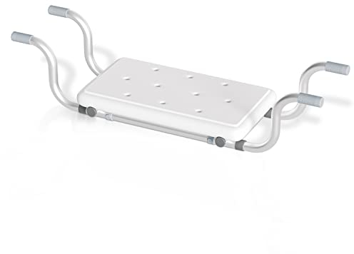 Tubiaz Sedile per vasca da bagno, 72-82 x 23 x 41 cm, portata 136 kg, distanza vasca/parete min, 10 cm