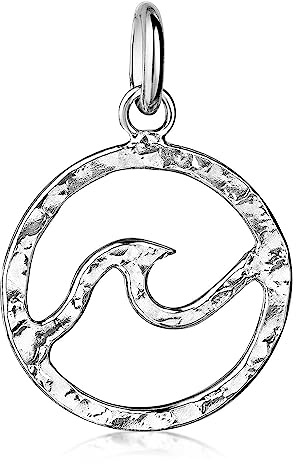 MATERIA by Matthias Wagner Welle Kettenanhänger gehämmert rund 925 Sterling Silber wahlweise mit Halskette KA-391