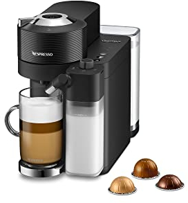 De'Longhi Nespresso Vertuo Lattissima ENV300.B, Automatic Coffee Machine with Automatic Milk Frother, Single-Serve Capsule Coffee Machine, 5 Cup Sizes, 1500W, Matt Black & Glossy