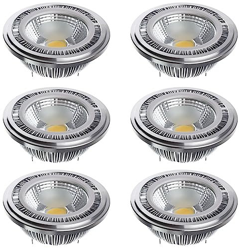 RYTM (Paquete de 6) Bombilla reflectora LED AR111 G53 15 vatios COB 1500 lúmenes Luz de inundación (equivalente a 120 W ES111) Foco de ángulo de haz de 60° CA 85 V -265 V no regulable