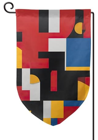 Breaux Zusammensetzung in Rot, Gelb, Blau und Schwarz, dekorative Flagge, 32,5 x 45,7 cm, für den Außenbereich, kleine Flagge (nur Flagge)