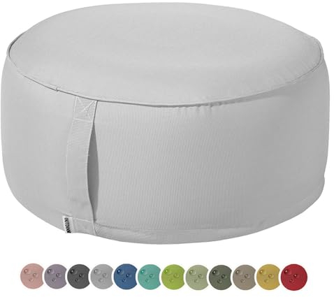 heimtexland Cojín de asiento para exteriores, resistente a la intemperie, para jardín, cojín de suelo, para yoga, salón, mesa, fiesta, decoración, 25 x 55 cm, tipo 551, color gris claro