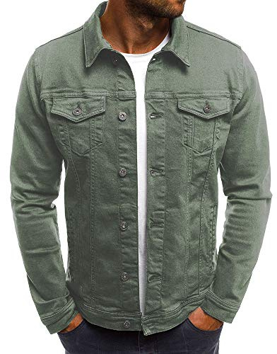 Men's Vintage Denim Shirt - Long Sleeve, Casual with Chest Pocket, Button Down, Loose Fit, Solid for Everyday Wear
