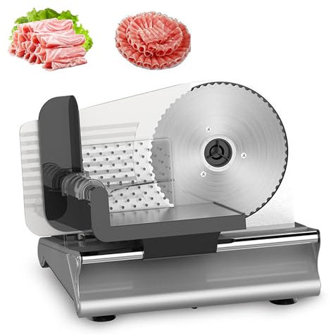 Cortadora De Carne Eléctrica De 200 W, Cortadora De Carne Comercial Deli, Con Cuchillas Extraíbles De Acero Inoxidable, Ajuste De Grosor De 0-15 Mm, Para Carne, Queso, Pan