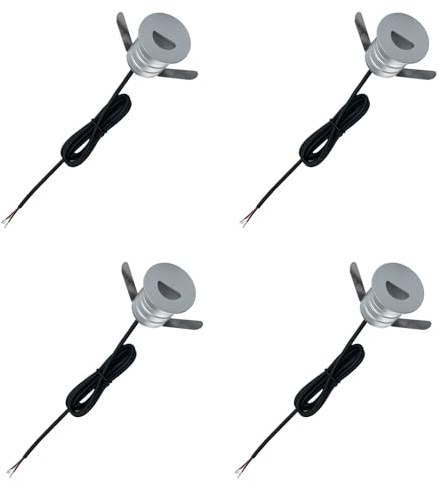 HHTUN LED Step Light, 1W DC12-24V 3000K Floor Lights, Corner, recessed, Deck, Courtyard Lights, mini Step Lights(3000K，4Pack)