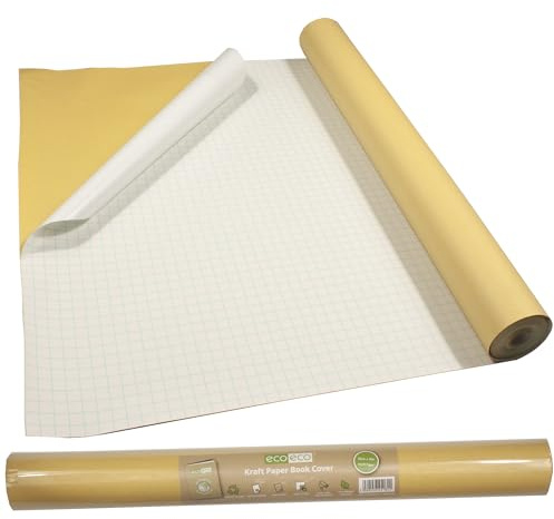 Eco-Eco Kraftpapier, selbstklebende Buchumschlag, Rolle, 50 cm x 10 m
