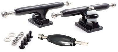 SPITBOARDS 36 mm Fingerboard Pro Trucks by, Real Lock Nuts, Rubber Urethane Bushings, Optimised Hanger, Width 36 mm, for Fingerboard Tuning and Assembling (Black)