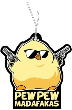 Duftbaum Auto Lufterfrischer, 2er Set mit 'Pew Pew Madafakas ' Motiv, Hochwertiger Druck, lustig, Langlebiges Material, Angenehmer Duft für Auto, Küche, Garage, Badezimmer