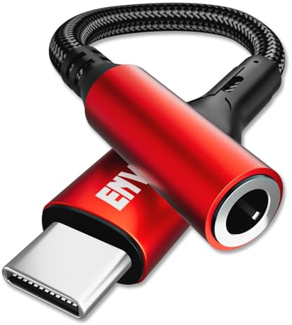 ENVEL Adattatore per cuffie da USB C a 3,5 mm, tipo C a AUX, compatibile con Google Pixel 9 8 7 6 5, Samsung Galaxy S25 S24 S23 S22 S21 Serie, iPhone 16 Pro Max, Huawei M60, One Plus 13, Xiaomi 15