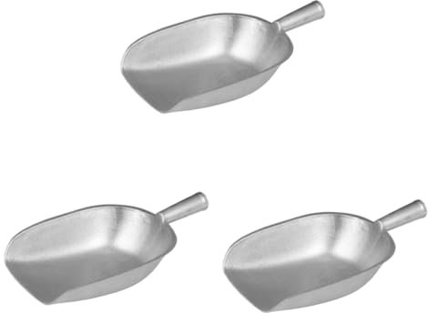 3St Pommes-Schaufel Getreideschaufel Bagger für Pommes Frites Pommes-Schöpfer Handschaufel Eiswürfelschaufel Teelöffel Eisschaufel aus Aluminium Eisportionierer Küchenzubehör PRETYZOOM