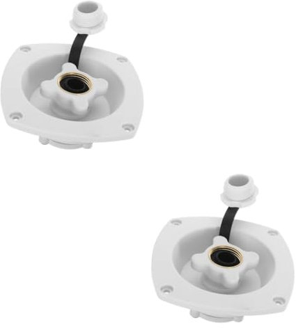 SOLUSTRE 2st Wassertankmündung Drehbar Mit Deckel Austausch des Wassereinlasses Im Wohnmobil Rv-wasserschlauchanschluss Ersatzteile Für Wohnmobile Einfüllöffnung Für Meerwasser Weiß Pp